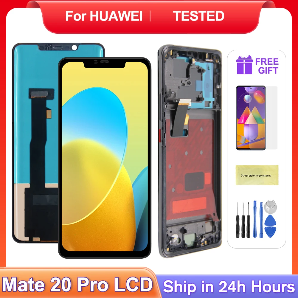 For HUAWEI 6.39''Mate 20 Pro Tested Mate20 Pro LYA-L09 L29 AL00 LCD Display Touch Screen Digitizer Assembly Replacement