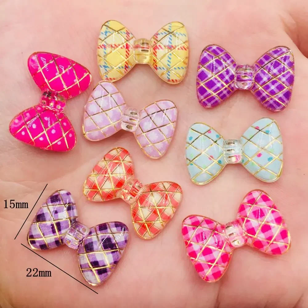 Bling Resin Kawaii Colorful bow Flat back Cabochon Rhinestone DIY Scrapbook Decor home crystal Miniature Pattern Craft