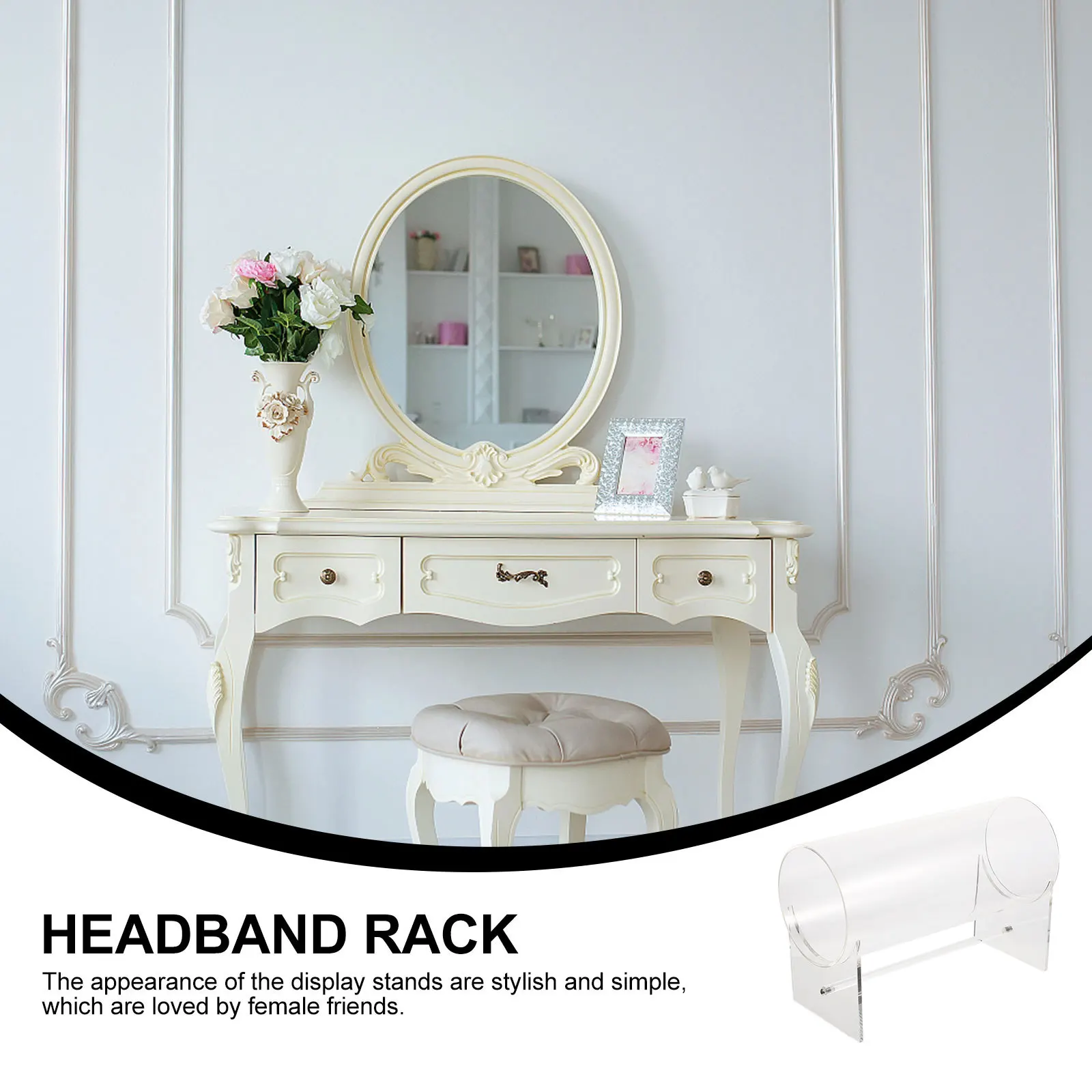 

Transparent Acrylic Headband Display Rack Scrunchie Holder Hairband Organizer Home Desktop Hair Hoops Stand Jewelry Storage