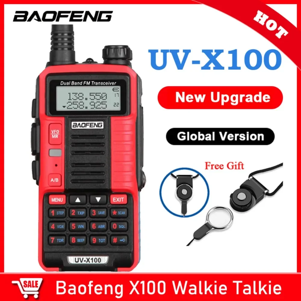 

Baofeng UV-X100 Talkie Walkie Long Range 50km UHF/VH Dual Band Ham CB Radio Upgrade Baofeng UV-5R UV-10R S9 Plus Two Way Radio