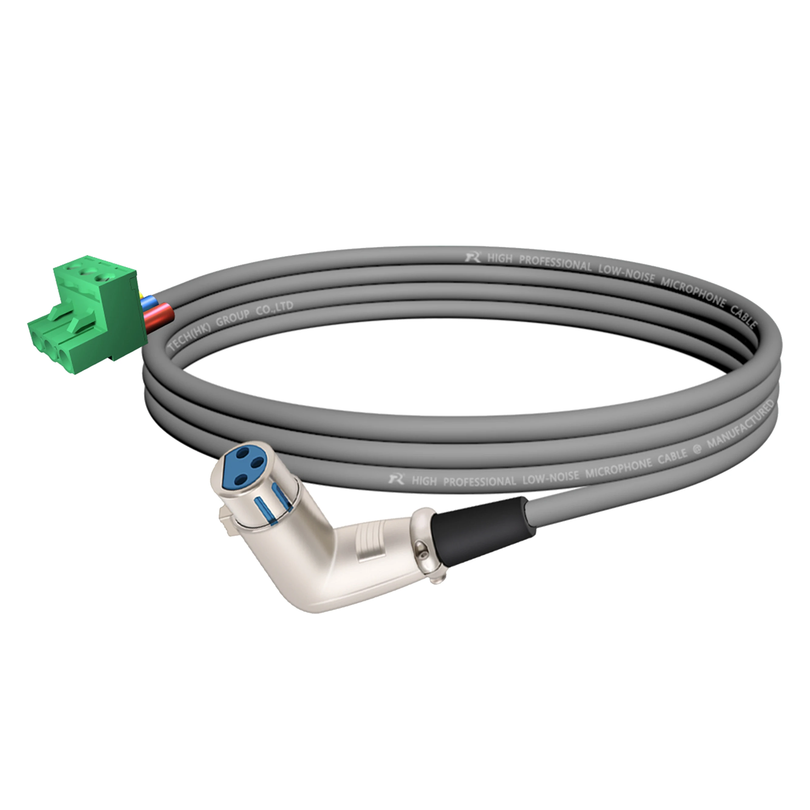 PHX zu XLR Kabel, PHX3M/2EDG-5.08 3-poliger Steckbarer Schraubklemmenblock zu XLR M/F Winkeladapterkabel, L-förmiger XLR-Steckverbinder – Detail 6