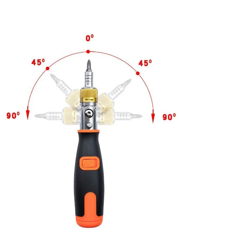 10 In 1 Portable Ratchet Screwdriver Hidden Screwdriver Head Multi Angle Corner Capable Multifunctional Screwdriver Set