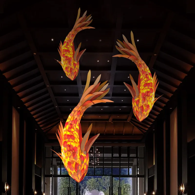 Color matching fish chandelier folk music collection pub Chinese restaurant hot pot shop hotel style homestay creative hotel cat