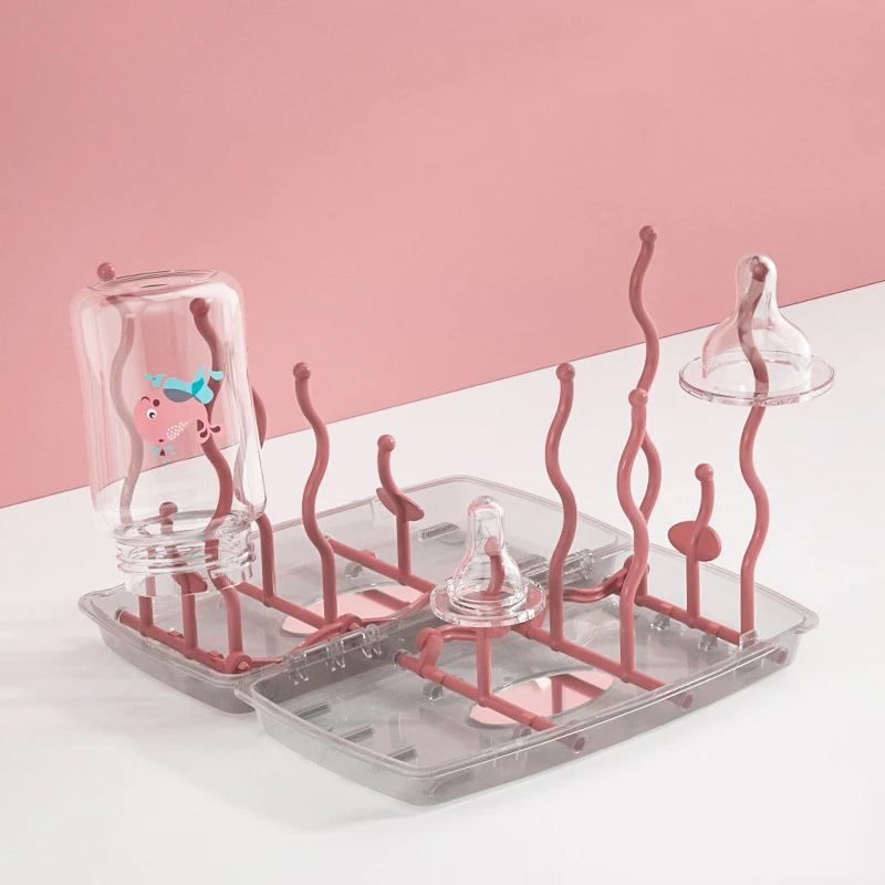 

Drying Rack Tree Storage Nipple Shelf Baby Pacifier Feeding Cup Holder Baby Bottle Cleaning Dryer Drainer Double Sided Portable