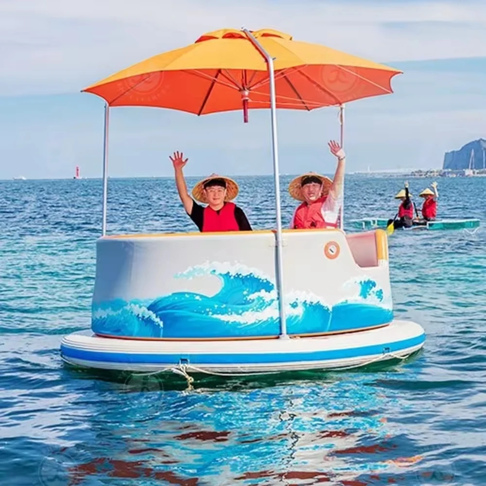 6 Person Inflatable BBQ Party Boat Electric Motor Family Donut Boat Custom Sea Party Water BBQ Boat