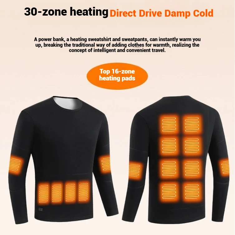

2025 зимнее умное термобелье для мужчин и женщин, 3-уровневый контроль температуры, теплый комплект, базовый слой с электрическим подогревом, мужской зимний комплект
