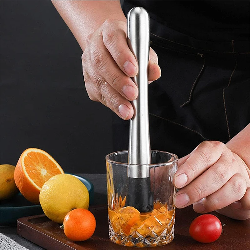304 Stainless Steel Ice Crushing Hammer Pressing Juice Mashing Stick Storm Hand Beating Lemon Tea Tool Icebreaker Hammer