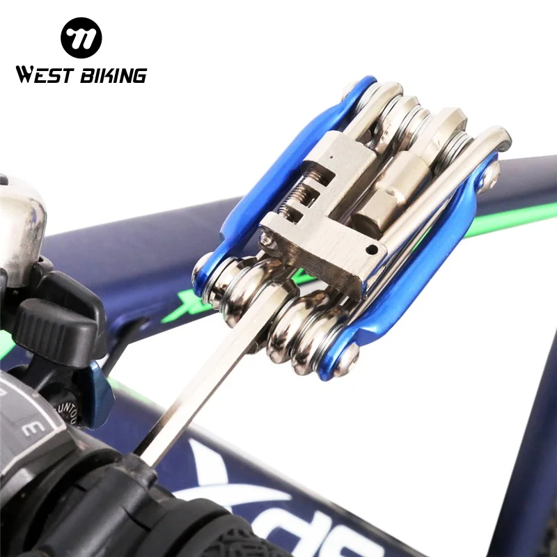 WEST BIKING 11 w 1 Zestaw Narzędzi do Naprawy Rowerów Wielofunkcyjny Zestaw do Naprawy Rowerów Rower Górski Rower Szosowy Zestaw Narzędzi do Naprawy Klucz Śrubokręt