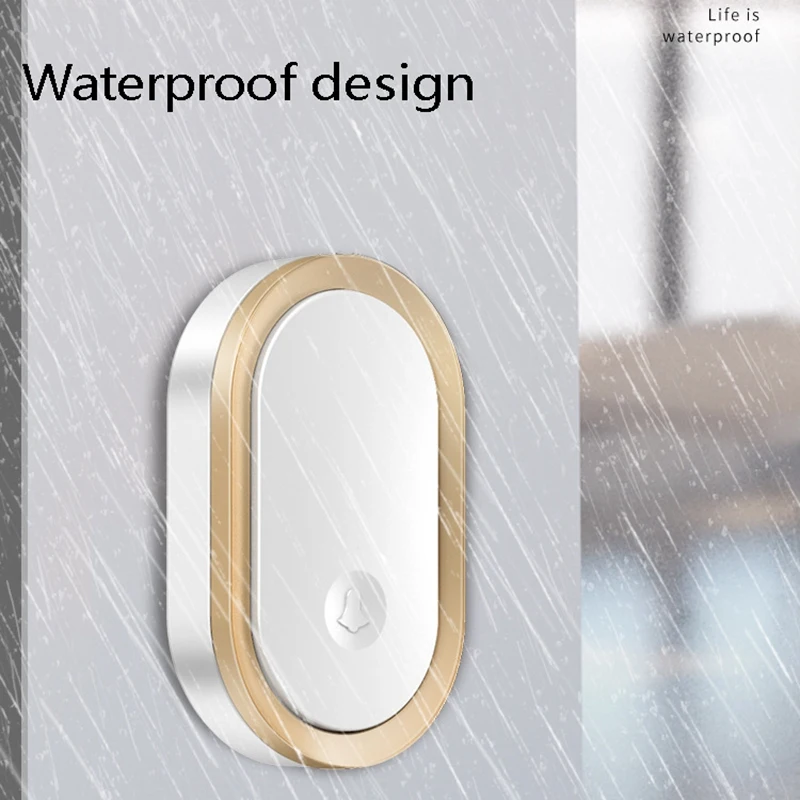 CACAZI Intelligent Wireless Waterproof Long Distance Door Bell 36 Chimes Home Cordless Door Ring Dong Calling Bell