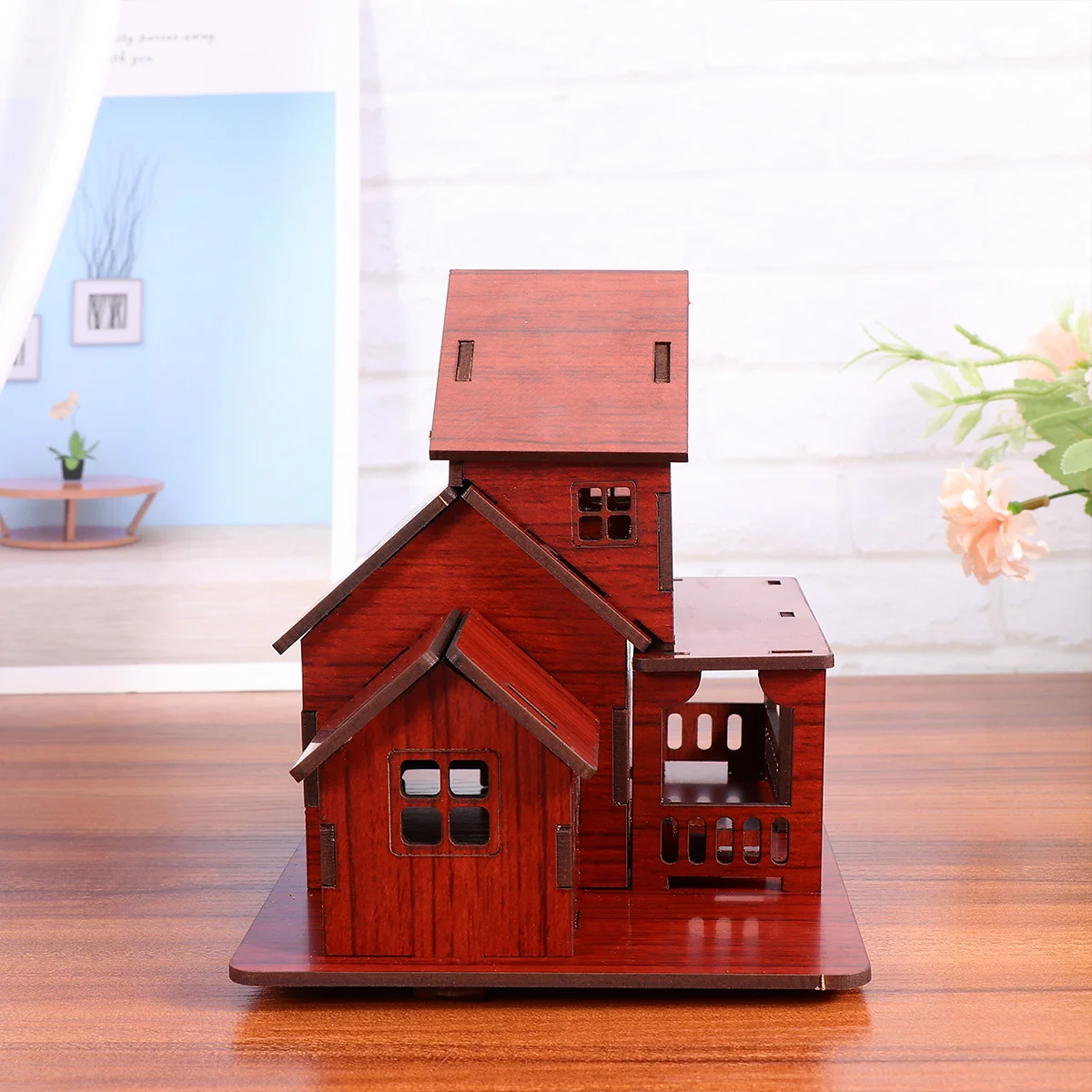 Model Kits Kids Toys Wooden Assembling House Three-dimensional Craft Office Assemble Cardboard 3d Puzzles for