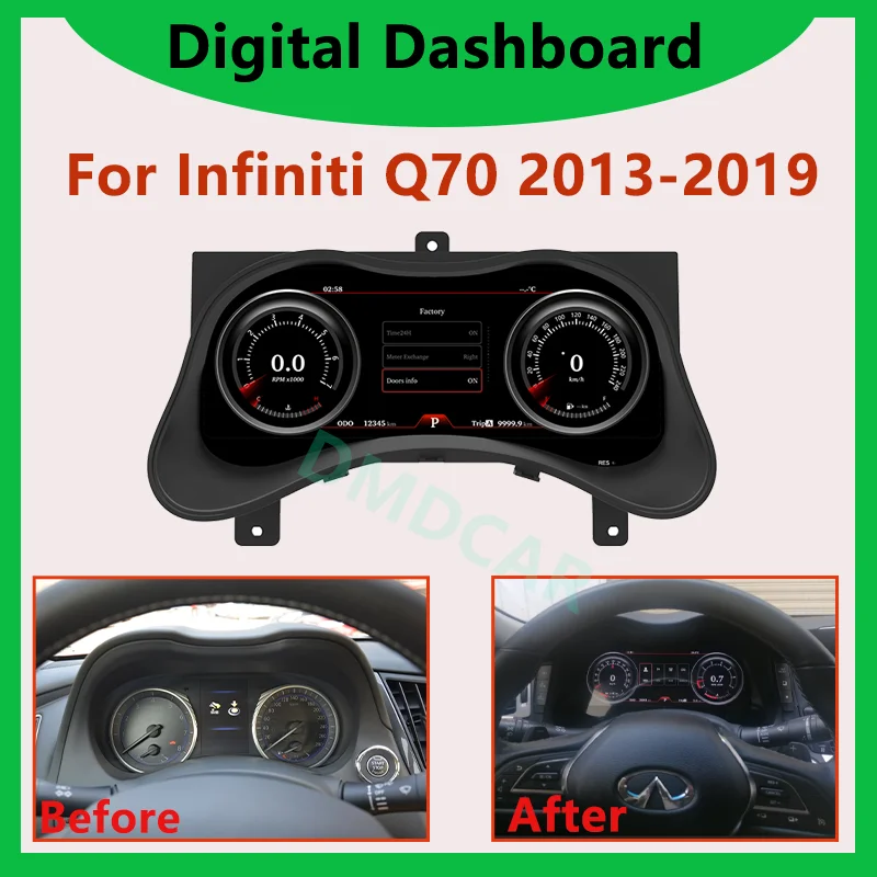 

For Infiniti Q70 2013-2019 Car LCD Cluster Instrument Multimedia Dashboard Modification Panel