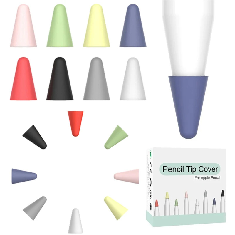 

8pcs Soft Silicone Mute Nib Cover For Apple Pencil Tip Cover Replaceable Tip For Apple Pencil 1 2 Stylus Pen Nib Protection Case