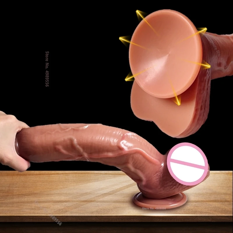 Enorme giocattolo del sesso del dildo per le donne Pene in silicone trasparente con cazzo di gomma vibrante con cazzo di giocattoli sexy in silicone con ventosa