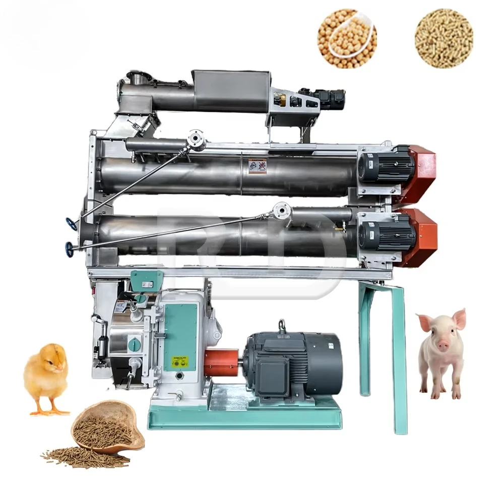 Chicken Chick Bull Carp Feed Pellet Machine CE-geprüfter 8-12 T/H Tierboiler