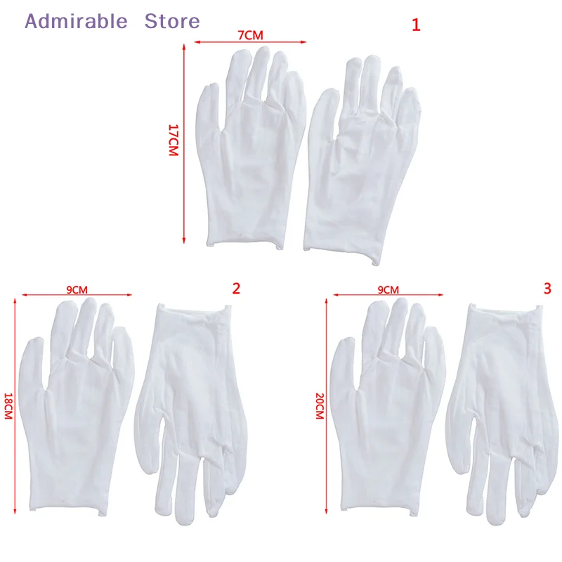 [W]Lightweight white inspection cotton work high stretch gloves for coin jewelry