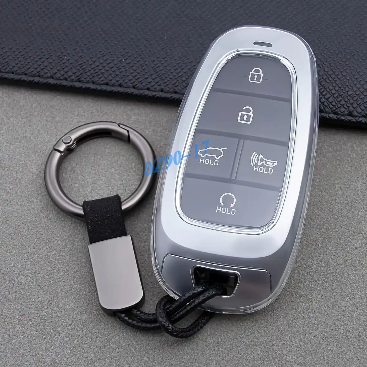 Fully Transparent TPU Car Smart Key Fob Case Cover Keychain Compatible With Hyundai Sonata Tucson Cruz IONIQ 5 Palisade Nexo