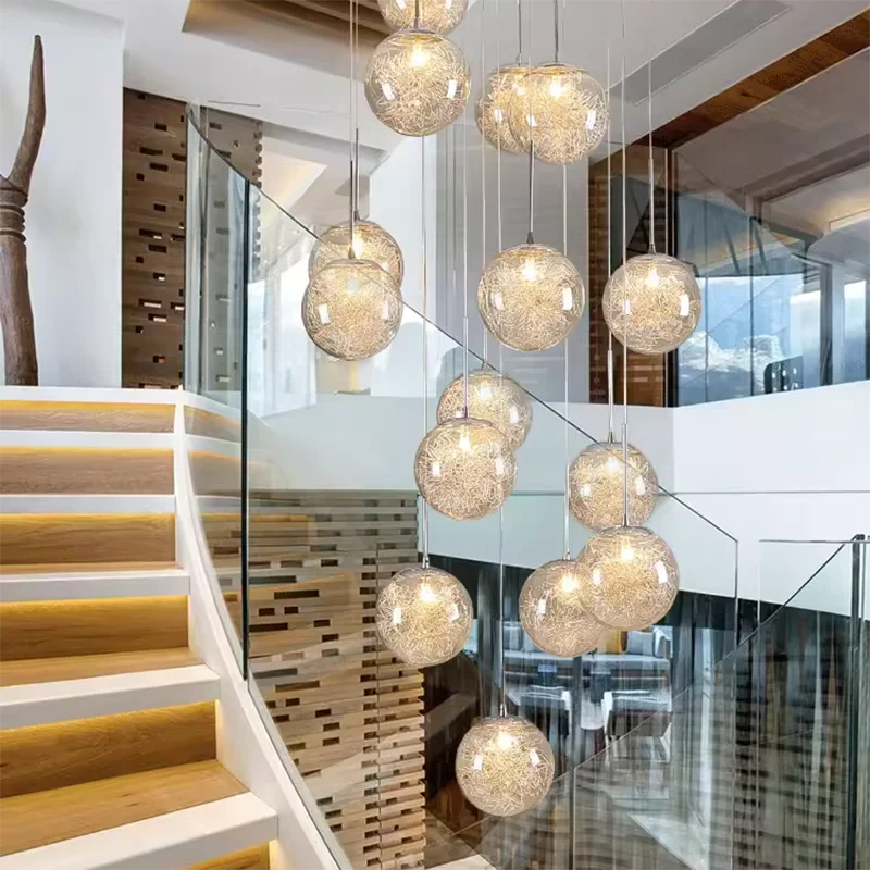 Modern home decoration crystal chandelier, stair Pendant lamp, living room Pendant lights, interior lighting