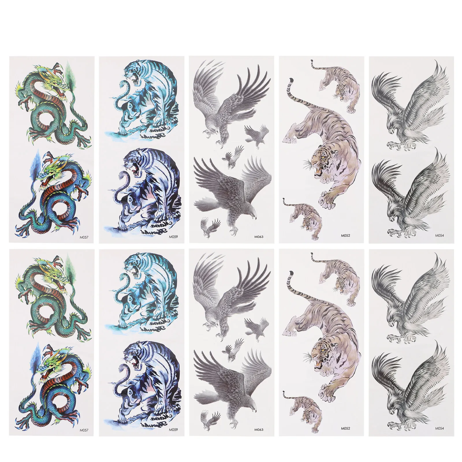 

10 Sheets Waterproof Tattoos Stickers Fake Body Environmental Animal Temporary 3D