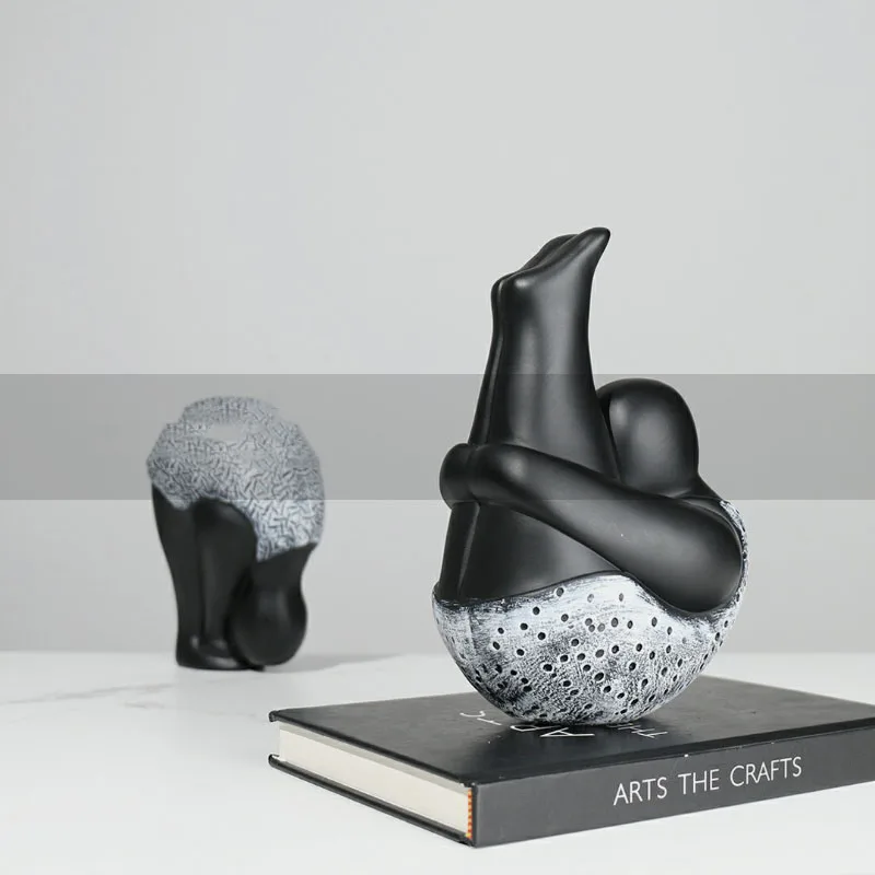 

Nordic Home Decor Figurines Holding Legs Woman Sculpture Creative Characters Art Diving Living Room Desktop Porch Furnishings