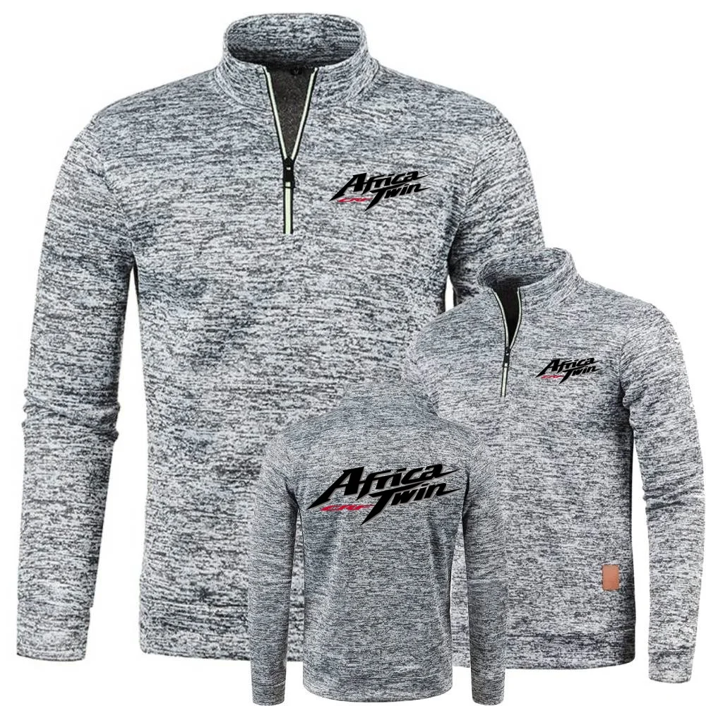 Jaqueta masculina camisola meia zíper pulôver de lã para masculino moletom com capuz áfrica twin crf motocycles moletom casca macia