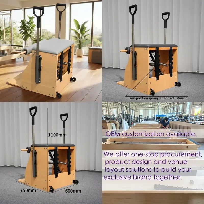 for Multifunctional Luxury Fitness Chair Solid Beech Wood for Villa Gyms High End Venues Family Pilates Training