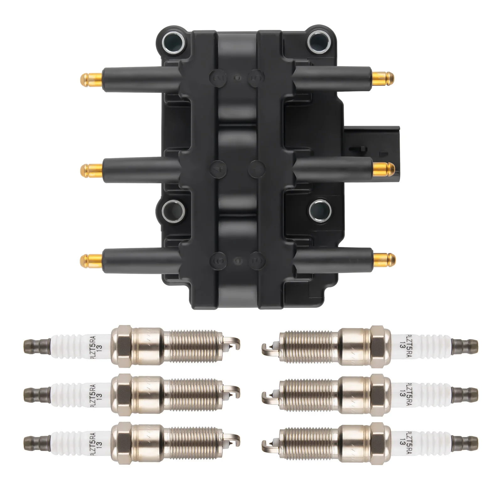 1X Ignition Coil & 6X Spark Plugs For Chrysler Town & Country V6 3.8L 2001-2010