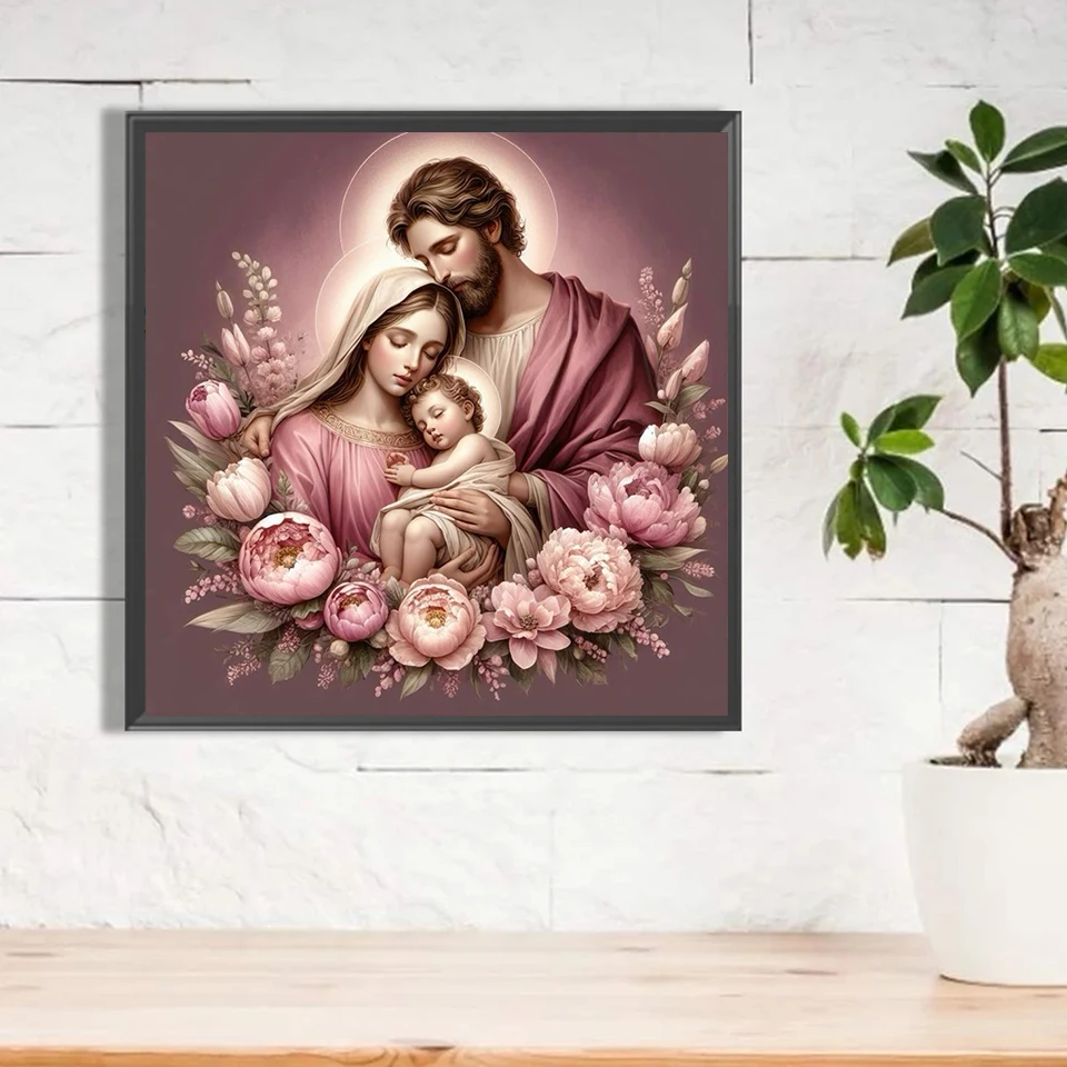 Handmade DIY Jesus Diamond Painting Kit Water Diamond Virgin Religious Cross Embroidery Diamond Mosaic Home Decoration