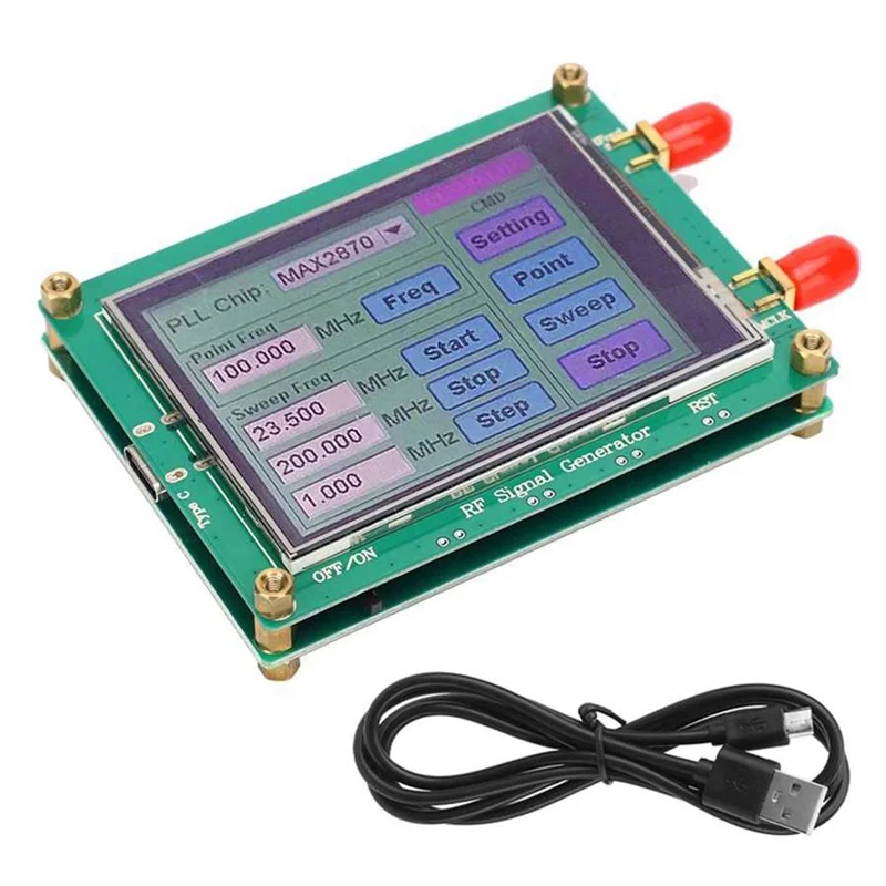 MAX2870 23.5MHz-6000MHz RF Signal Source Generator Module High Stability Low Noise LCD Display Signal Sensor Meter HY