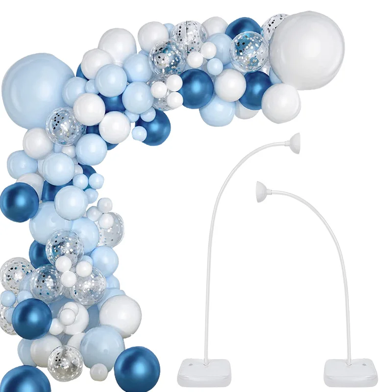 حامل بالون منحني مجاني بإطار قوس نصف قوس مع مجموعة قاعدة لتزيين حفلات الزفاف وأعياد الميلاد وحفلات استقبال المولود الجديد