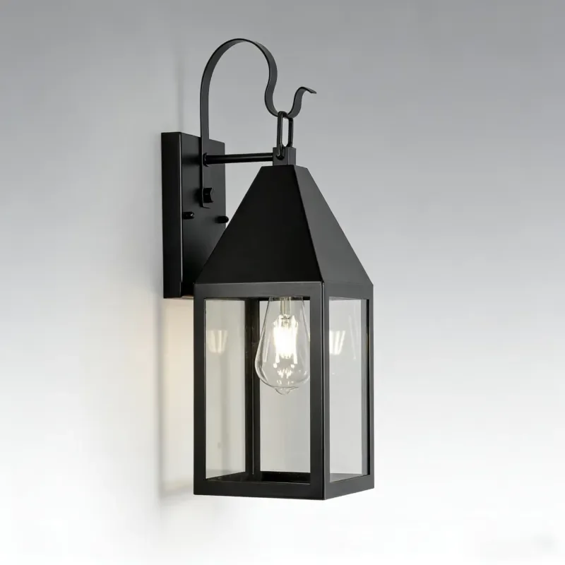 Modern minimalist industrial long cylindrical LED wall light IP65 waterproof outdoor garden light with sensor black stainless