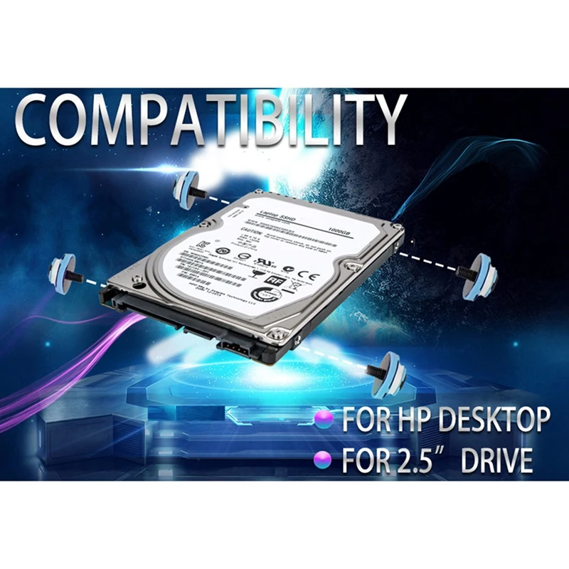 8Pcs Hard Drive Mounting Screws Isolation Grommet Mute Mounting Screws for HP 2.5 Inch HDD