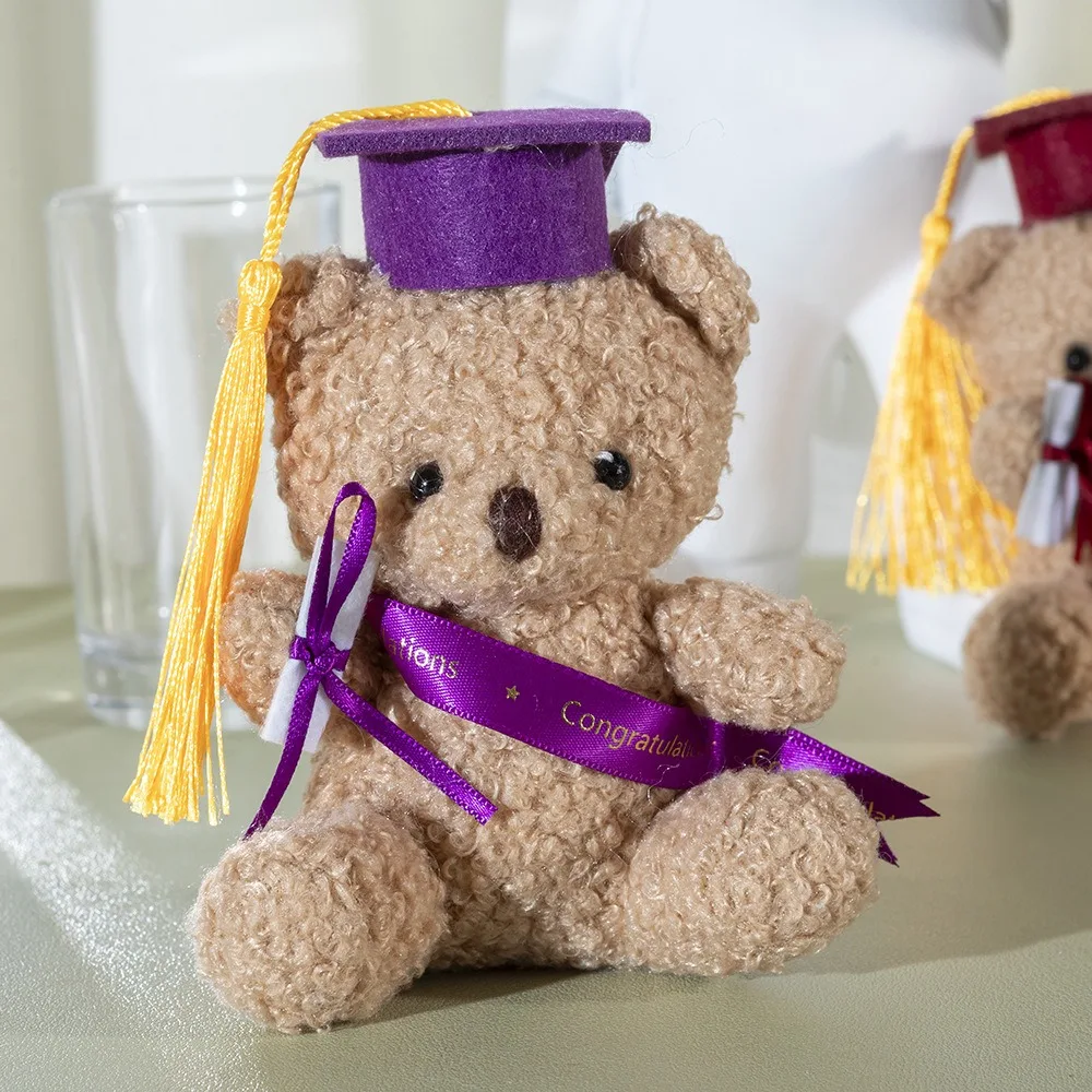 Dr. Bear-muñeco de peluche para niños, bonito juguete de felpa para regalo de graduación, bolso colgante, llavero