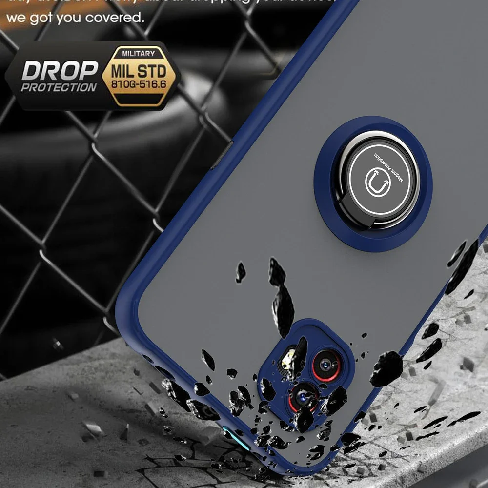 Armor Matte Case for Samsung Galaxy Xcover 7 Xocver 6 Pro Cover Ring Car Magnetic Holder Stand Shockproof Protect Cover