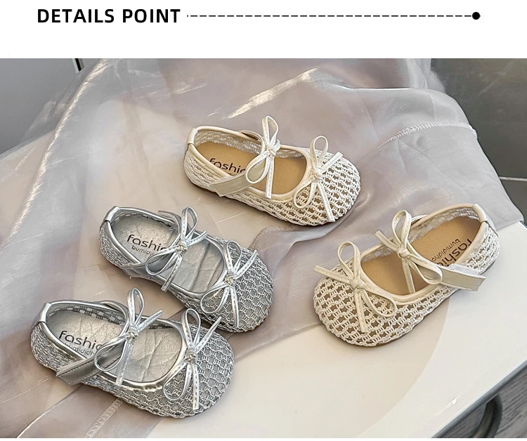 Kinder Prinzessinnen-Ballerinas: Niedliche, atmungsaktive Mesh-Partyschuhe für Kleinkinder – Modische, rutschfeste Sandalen mit weicher Sohle für Mädchen, Sommer 2026 Neuheit – Detail 2