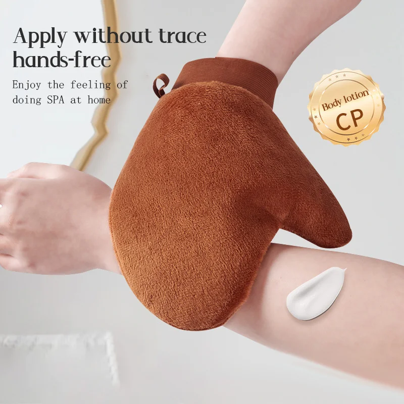 Guante autobronceador para limpieza corporal, aplicador autobronceador corporal reutilizable, manopla bronceadora, crema, loción, aplicador de Mousse, sin manos sucias