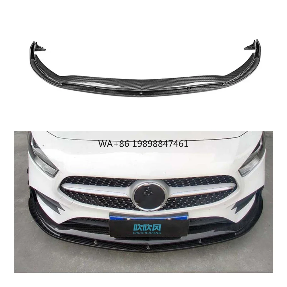

For Mercedes Benz W177 Class Sport A35 Hatchback Sedan Body Kit W177 Dry Carbon Fiber Front Bumper Lip Spoiler Splitter New