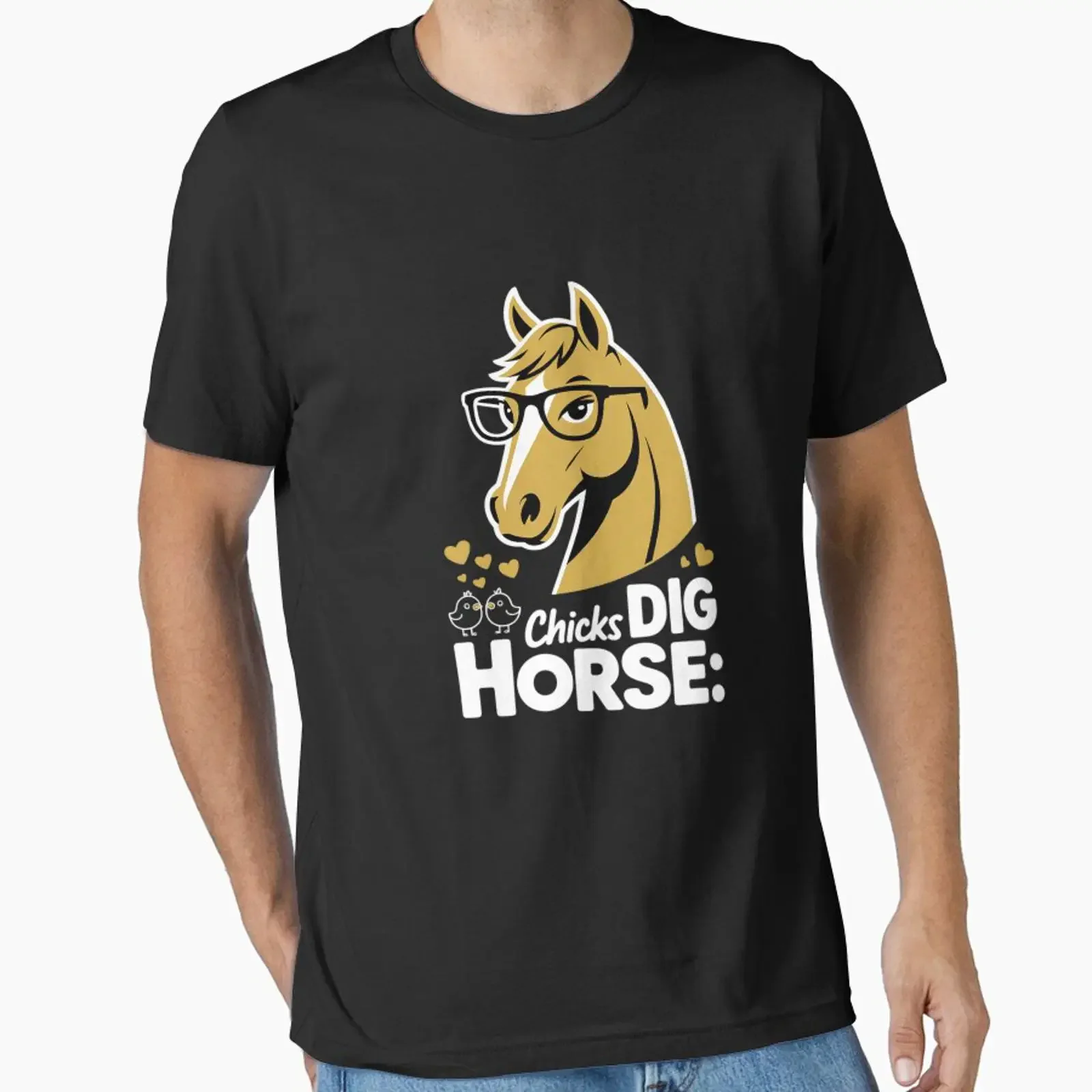 Chicks Dig Horses 60s Equestrian Humor designed and sold by KingsLife1994 vintage Washed graphic Slightly Soft designer clothes