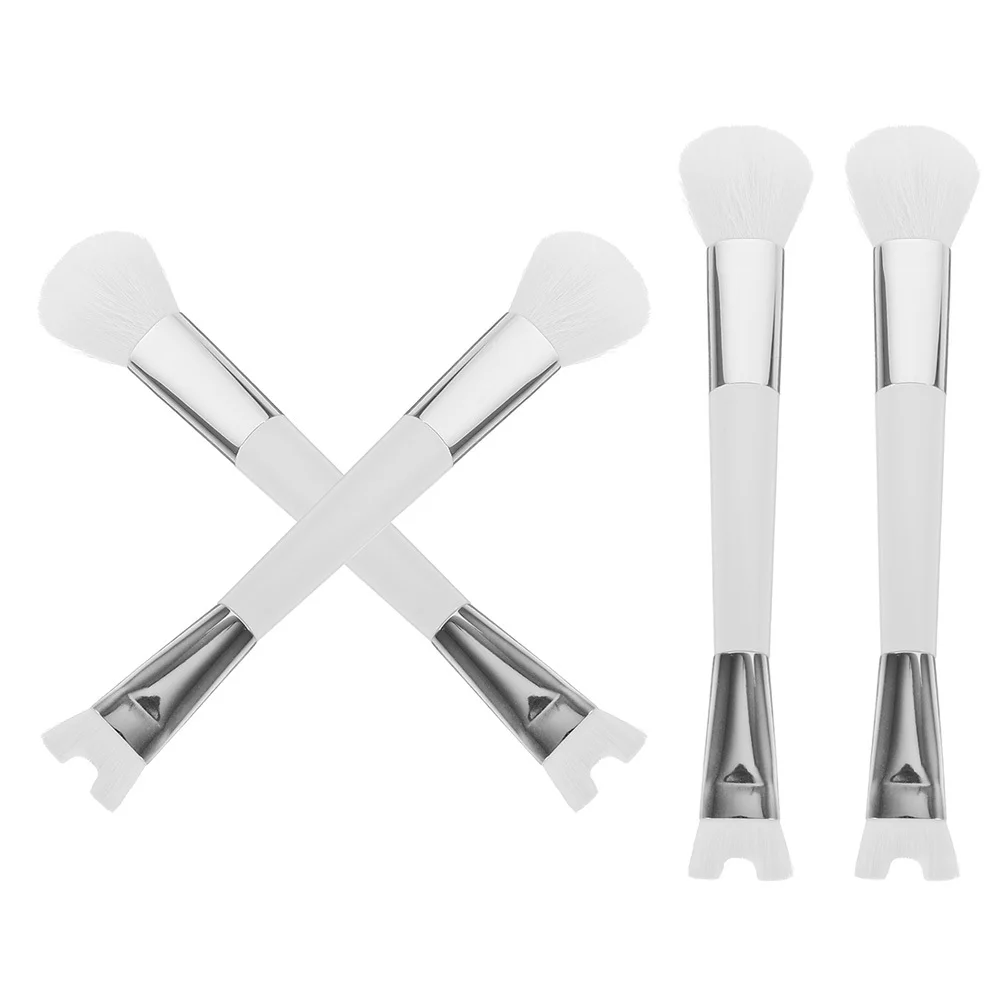 4 個の多機能鼻輪郭ブラシデュアルエンドメイクアップツールパウダーブラッシュアイシャドウ用ポータブルソフト毛が簡単に洗浄できます