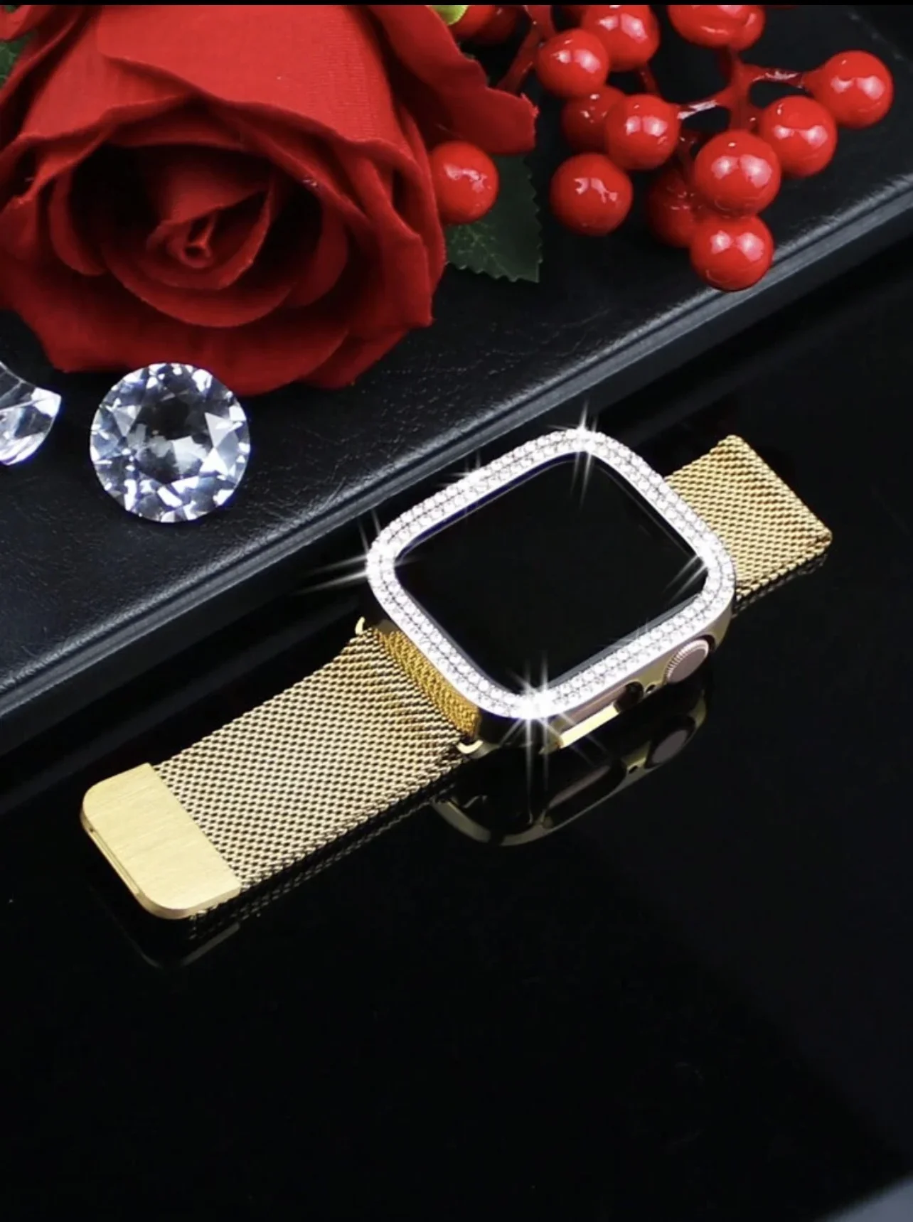

Fashion 2 in1 gold Band protective shell case For Apple Watch cover strap Series 10/9/8/7/6 38mm 40mm 41mm 42mm 44mm 45mm 46mm