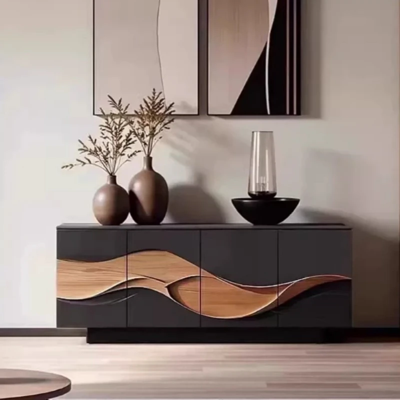 Modern design solid wood frame color TV cabinet living room locker