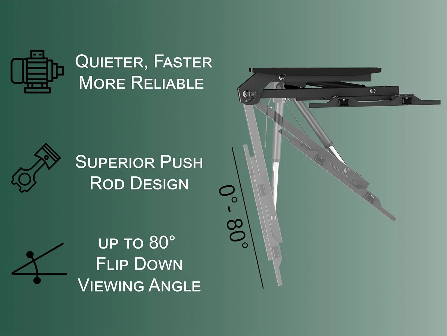 حامل سقف تلفزيون كهربائي ذكي بمحرك - حامل تلفزيون سقف قابل للطي 37-75 بوصة، بحد أقصى VESA 600x400 - يتم التحكم فيه بالصوت/التطبيق