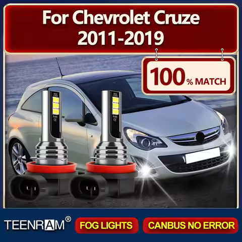 60W LED Fog Lights 20000LM H8 H9 H11 Canbus Car Lamps 6000K For Chevrolet Cruze 2011 2012 2013 2014 2015 2016 2017 2018 2019