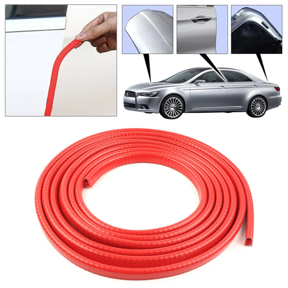 4M 13Ft Universal Car Rubber Seal Trim Molding Strip Auto Door Edge Lock Protector Red