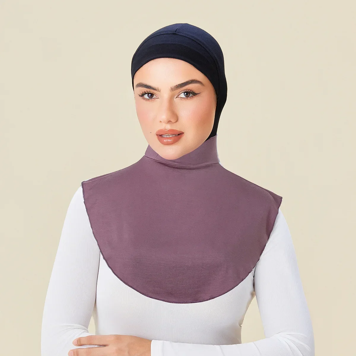 12PCS Woman Muslim Fake Collar Hijab Scarf Solid Crop Tops Turtleneck Blouse Detachable Collars Neck Cover Female Accessories