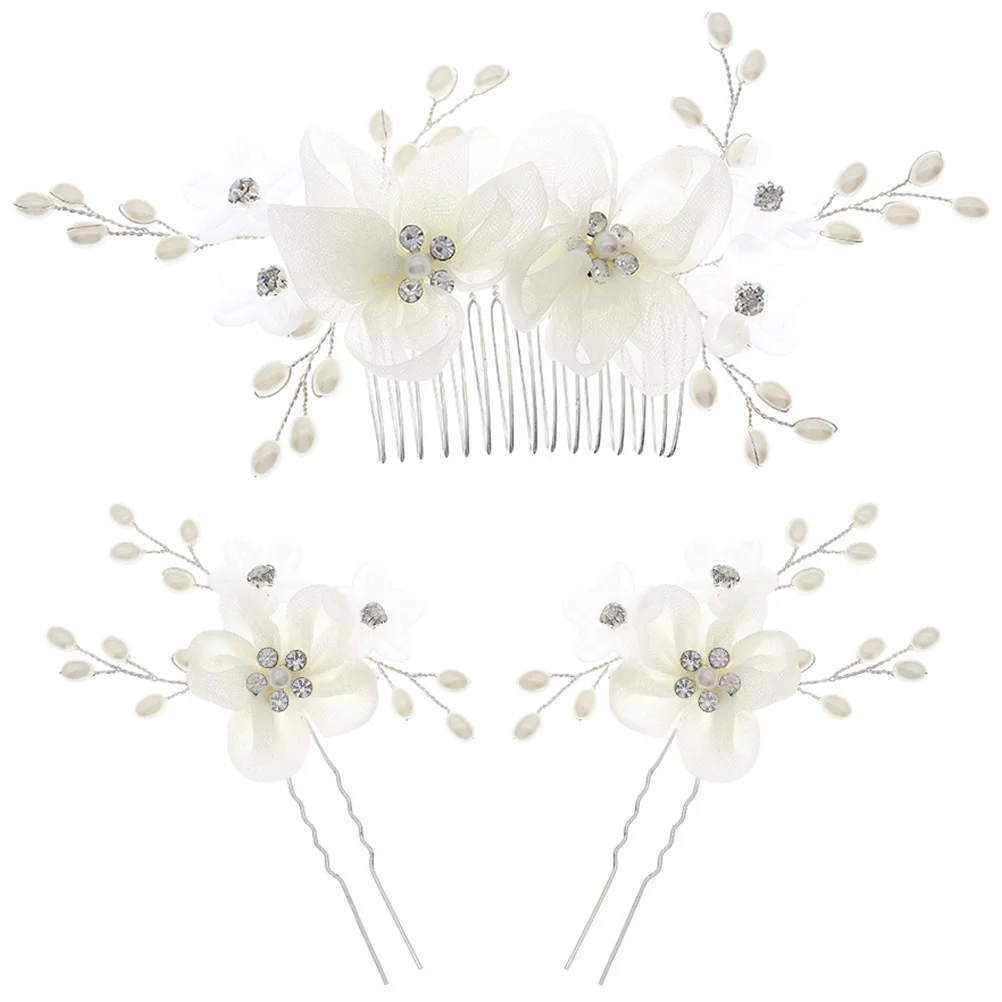 

Rhinestone Hair Comb Bridal Wedding Accessories Fabric Side Bun Hairpin Elegant Sparkle Hairstyles Match Clothes Makeup Special