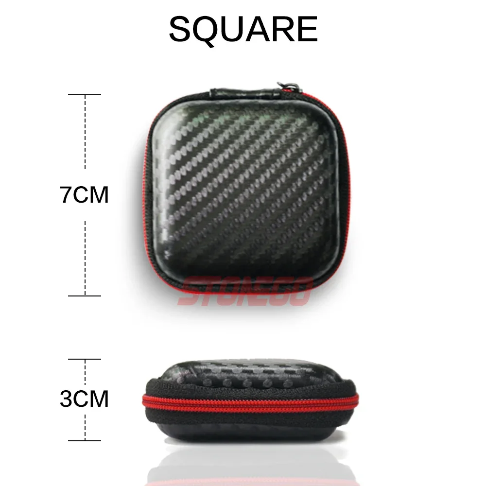 STONEGO Cable Organizer Storage Box USB Hard Case Earphone Keychain Bags Waterproof SD Card Earbuds Holder Box Circular square