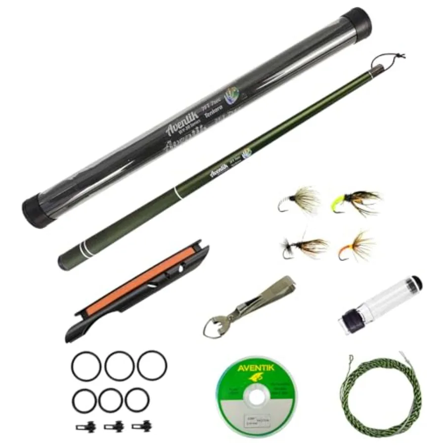 

Aventik FreshStart Tenkara in/ Complete Beginner Tenkara 24T Carbon Fiber Easy to Cast Flexible Durable Lightweight and Compact