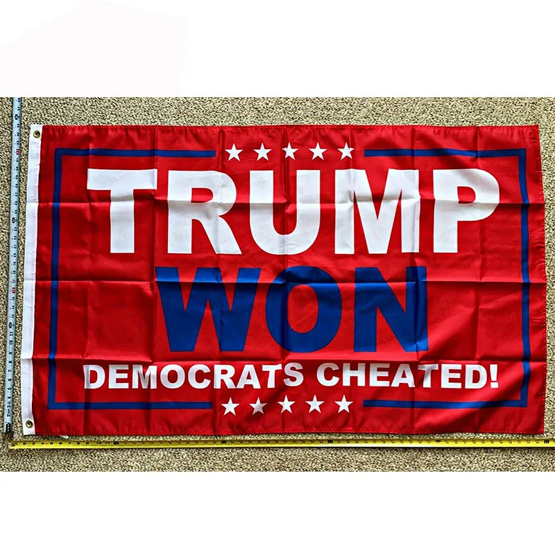 Donald Trump Flag FREE SHIPPING Trump Won Dems Cheated Red USA 2024 Sign 3x5' yhx0037