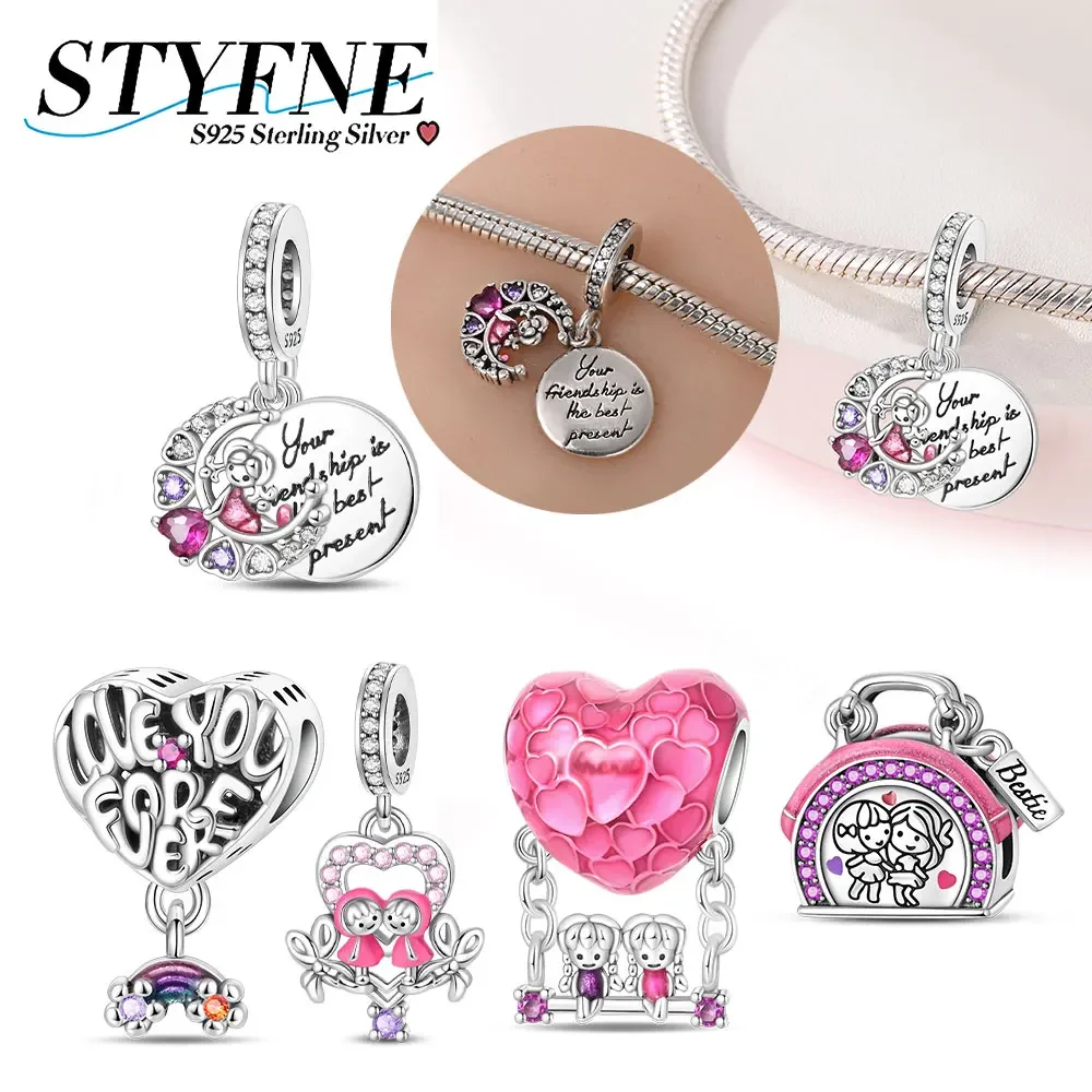 

Бусины из стерлингового серебра 925 пробы серии Sisters Besties Love Swing подходят для оригинального браслета может быть аксессуарами в качестве подарка своими руками