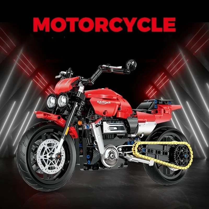 Motos técnicos 1:8, modelo de bloques de construcción, campeones de velocidad de ciudad, moto moderna, ladrillos, modelo de juguete para ensamblaje para niños y adultos